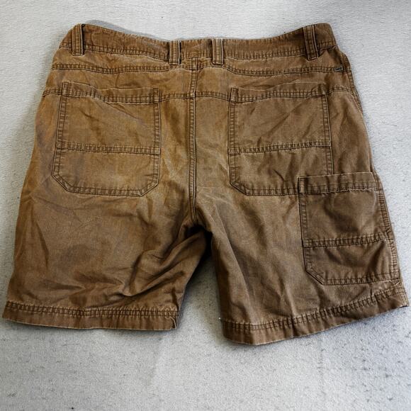 Horny Toad Utility Shorts Mens 36 Brown Canvas 8" Inseam Casual Summer Hiking - Picture 6 of 7